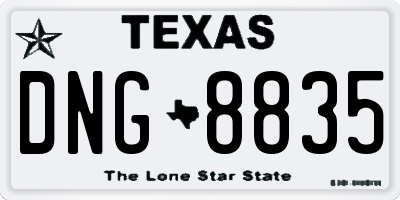 TX license plate DNG8835
