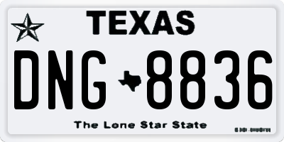 TX license plate DNG8836