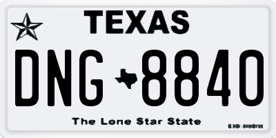 TX license plate DNG8840