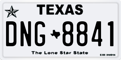 TX license plate DNG8841