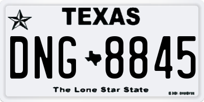 TX license plate DNG8845