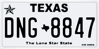 TX license plate DNG8847