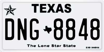 TX license plate DNG8848