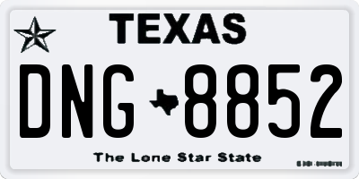 TX license plate DNG8852