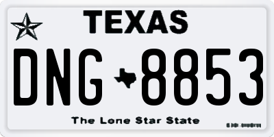 TX license plate DNG8853