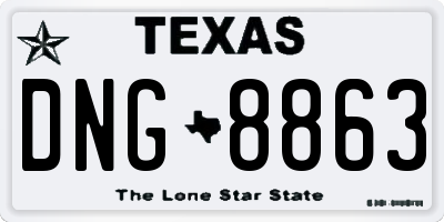 TX license plate DNG8863