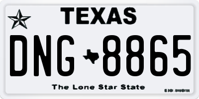 TX license plate DNG8865