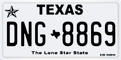 TX license plate DNG8869