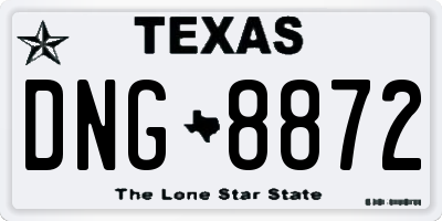 TX license plate DNG8872