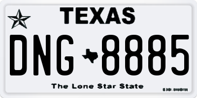 TX license plate DNG8885