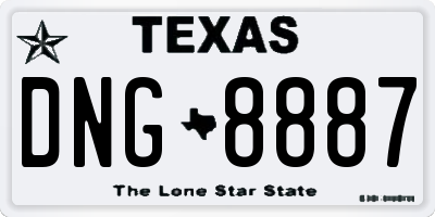 TX license plate DNG8887