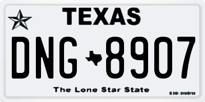 TX license plate DNG8907