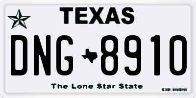 TX license plate DNG8910