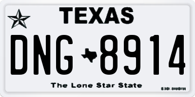 TX license plate DNG8914