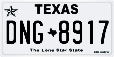 TX license plate DNG8917