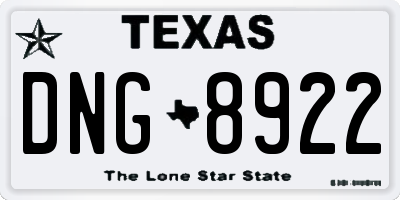 TX license plate DNG8922