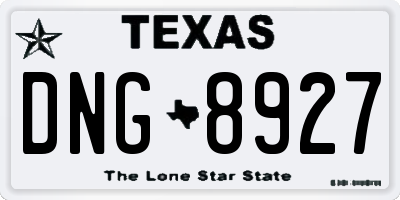 TX license plate DNG8927