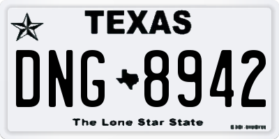 TX license plate DNG8942