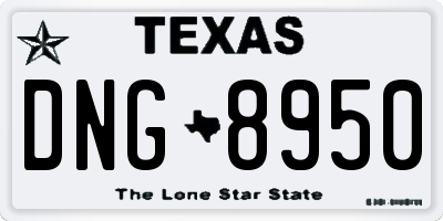 TX license plate DNG8950