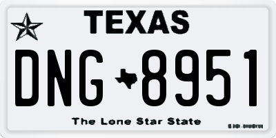 TX license plate DNG8951