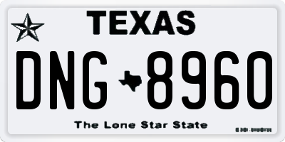 TX license plate DNG8960
