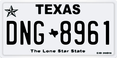 TX license plate DNG8961