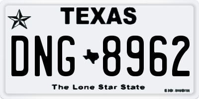 TX license plate DNG8962