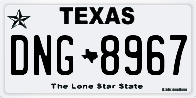 TX license plate DNG8967