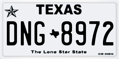 TX license plate DNG8972