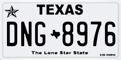 TX license plate DNG8976