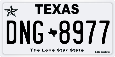 TX license plate DNG8977