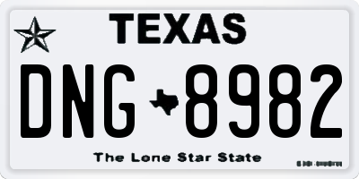 TX license plate DNG8982