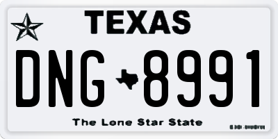 TX license plate DNG8991