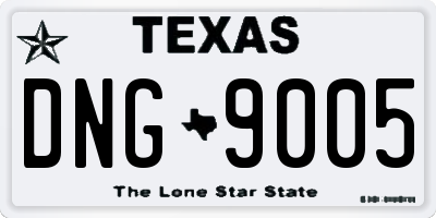 TX license plate DNG9005