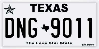 TX license plate DNG9011