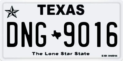 TX license plate DNG9016