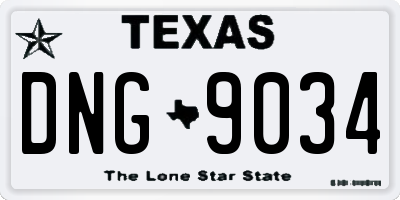 TX license plate DNG9034
