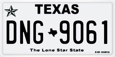 TX license plate DNG9061
