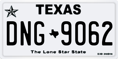 TX license plate DNG9062