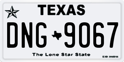 TX license plate DNG9067