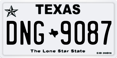 TX license plate DNG9087