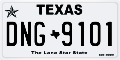 TX license plate DNG9101