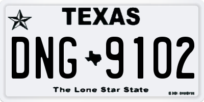 TX license plate DNG9102