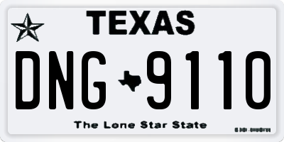 TX license plate DNG9110