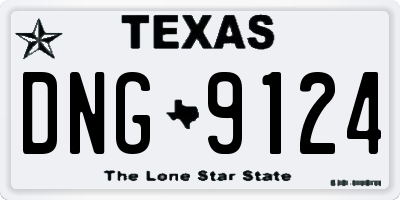 TX license plate DNG9124