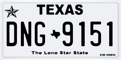 TX license plate DNG9151