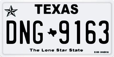 TX license plate DNG9163