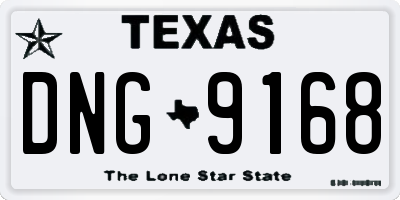 TX license plate DNG9168