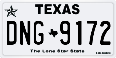 TX license plate DNG9172