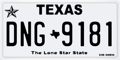 TX license plate DNG9181